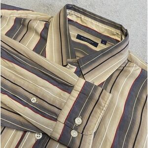 Burberry Shirt Mens XL‎ Striped Button Down USA Made Preppy Classic